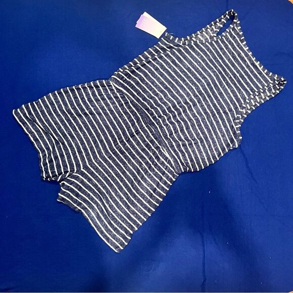 NWT Stars Above Blue Striped Perfectly Cozy Romper Size Small - Picture 5 of 10
